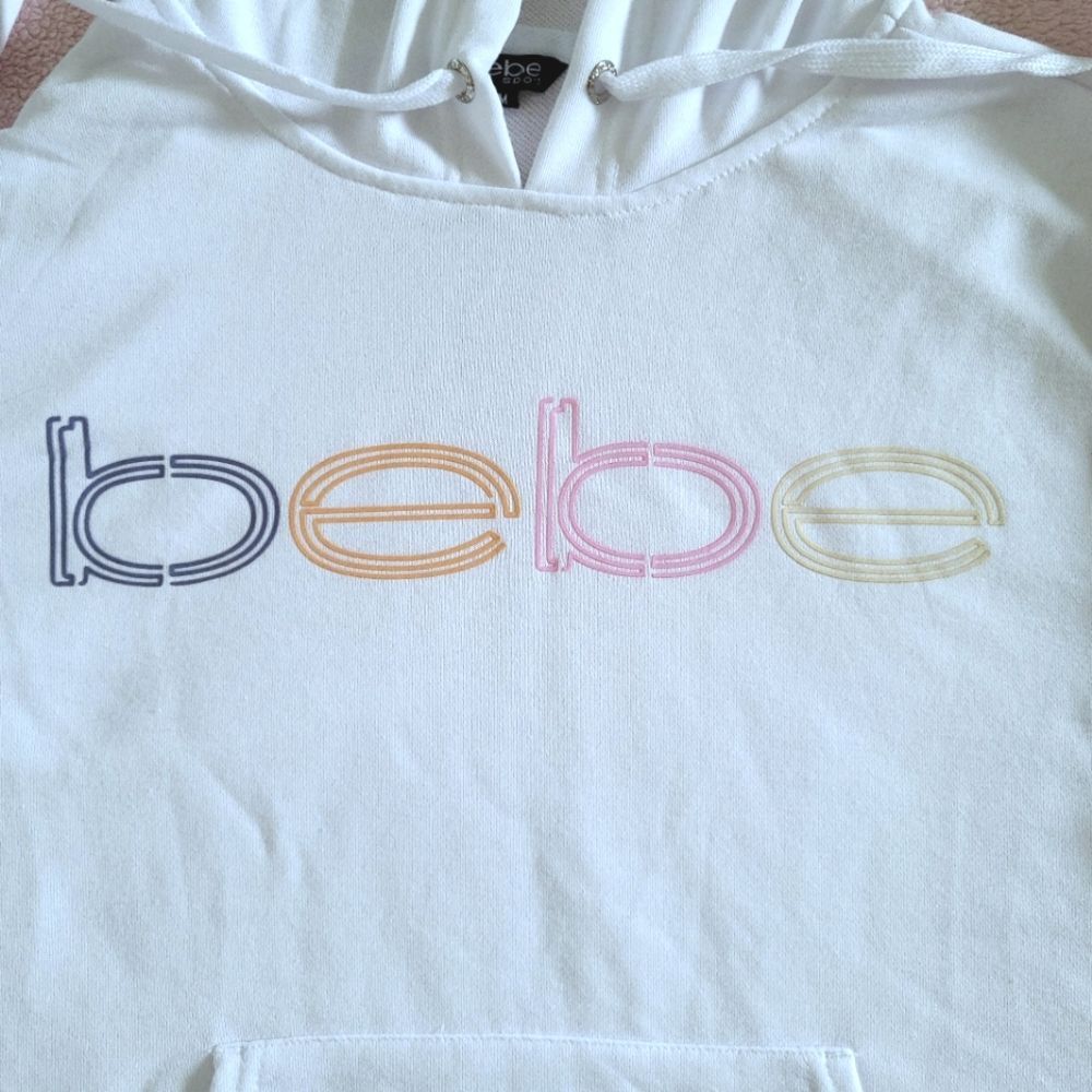 bebe Sport⛹️ "Neon Lites" Pullover Hoodie with Thumb👍 Holes - NWT - Picture 3 of 16